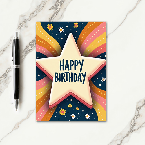 Glowing Star Birthday Card