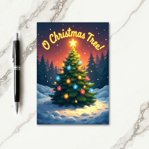 Glowing Star Tree Card