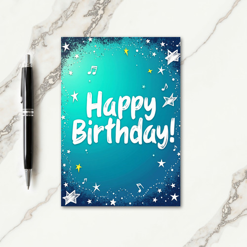 Glowing Starry Birthday Card