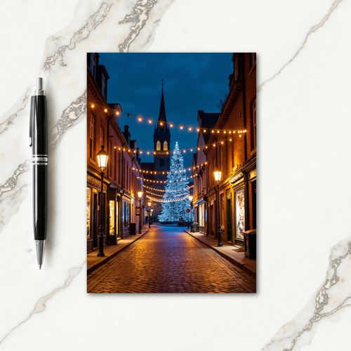 Glowing Street Christmas Card