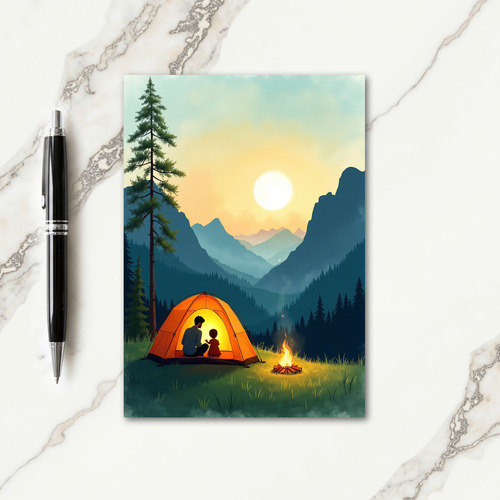 Glowing Tent Fathers Day Card