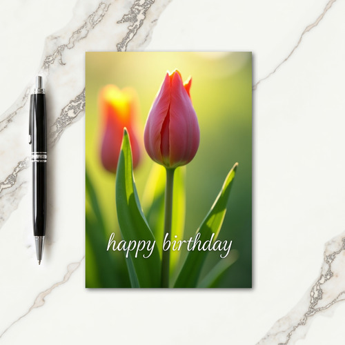Glowing Tulip Birthday Card