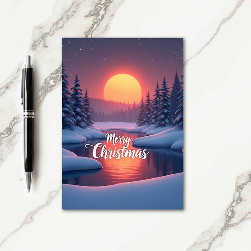 Glowing Winter Night Card