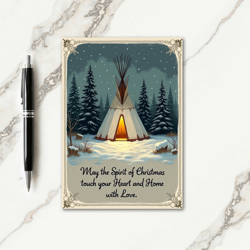 Glowing Winter Tent Card