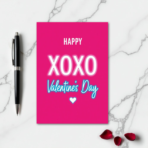 Glowing Xoxo Valentines Card