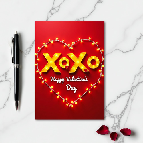 Glowing Xoxo Valentines Day Card
