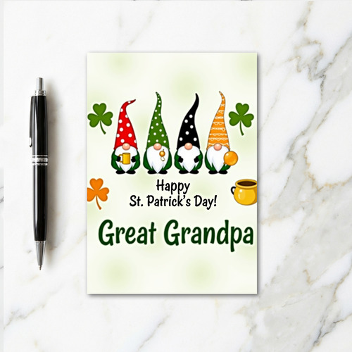 Gnome Art Happy St Patricks Day Card