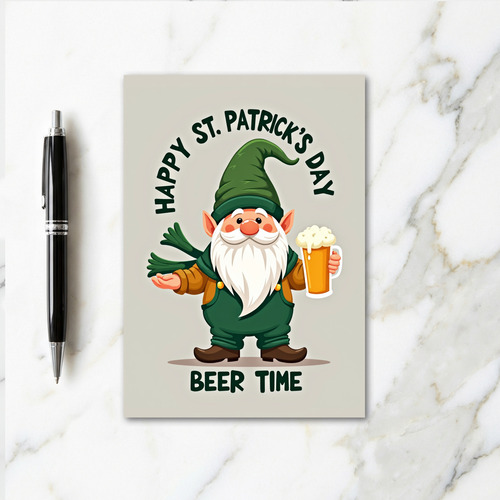 Gnome Beer St Patricks Day Card