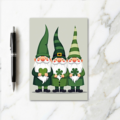 Gnome Clover Heart Pattern Card