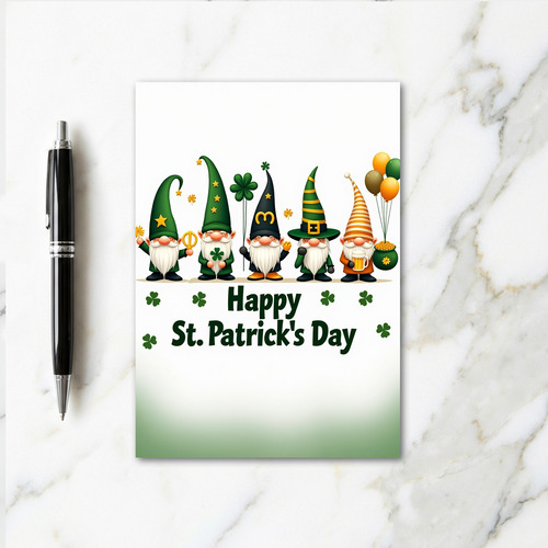 Gnome Clover St Patricks Day Card