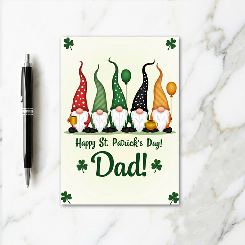 Gnome Dads Happy St Patricks Day Card