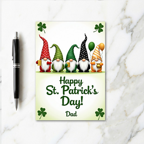 Gnome Dads St Patricks Day Card