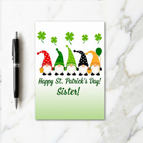 Gnome Fun Faux Gold Foil Sister Card