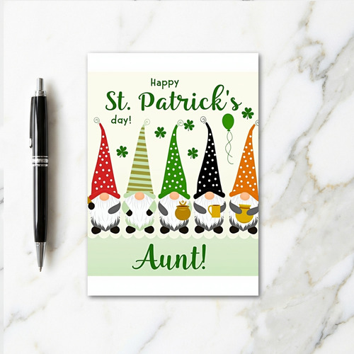Gnome Glitter St Patricks Day Card
