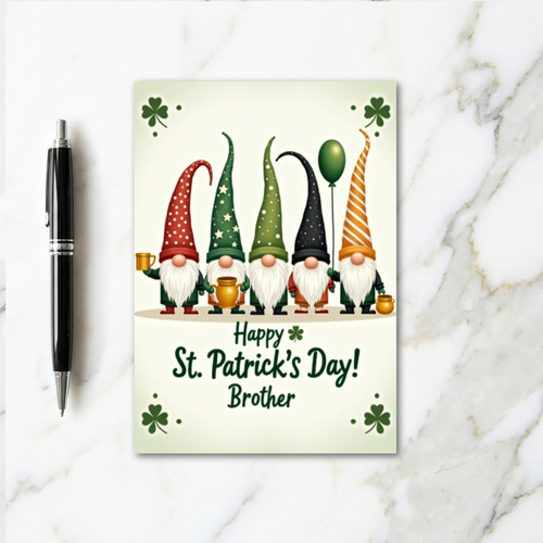 Gnome Glitter Texture St Patricks Card