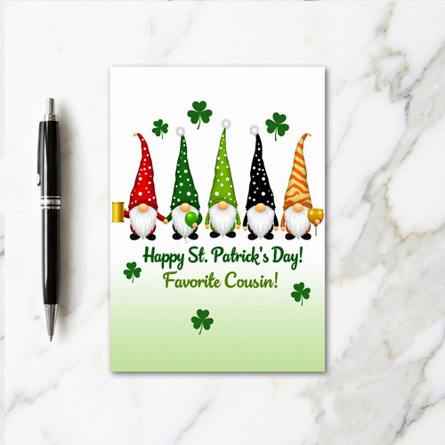 Gnome Gold Pot St Patricks Day Card