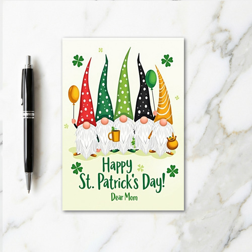 Gnome Gold St Patricks Day Card