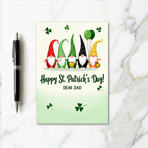 Gnome Happy St Patricks Day Dad Card