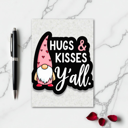 Gnome Hugs Kisses Yall Card
