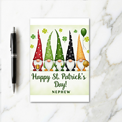 Gnome Luck Faux Gold Foil Card