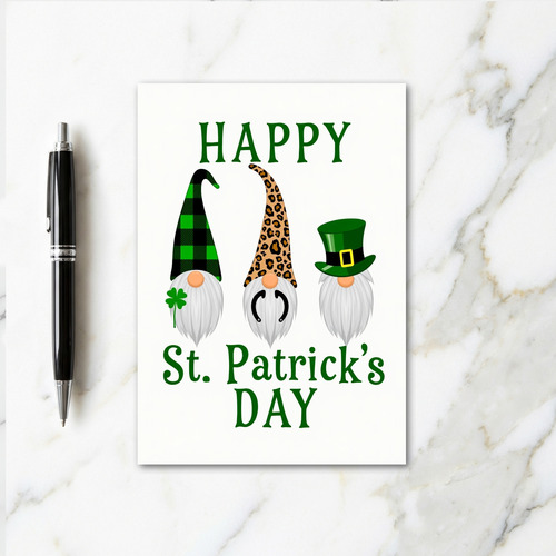 Gnome Pattern Happy St Patricks Card