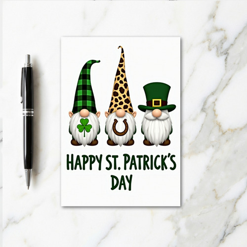 Gnome Pattern St Patricks Card