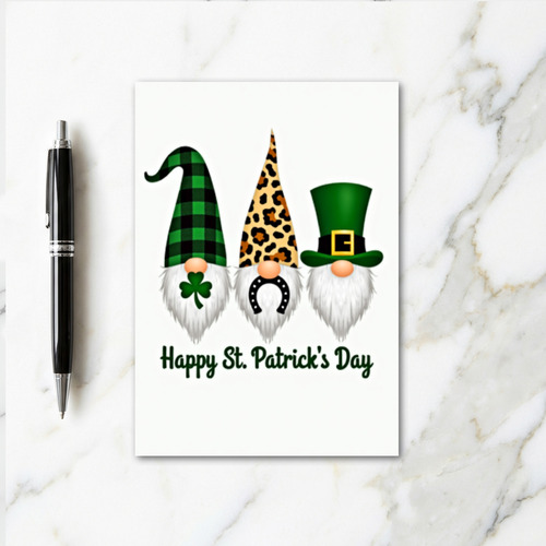 Gnome Pattern St Patricks Day Card