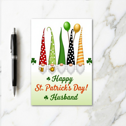 Gnome Polka Dot Hats Happy Card
