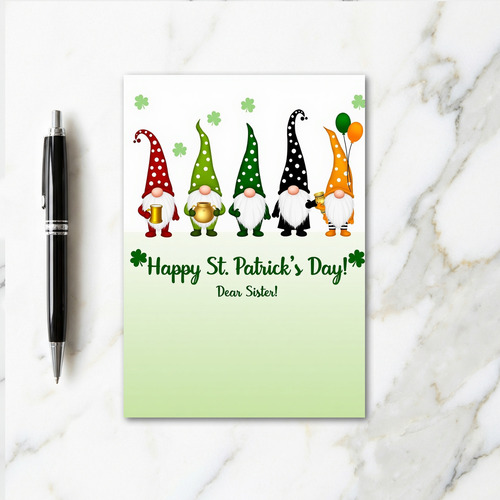 Gnome Polka Dot St Patricks Card