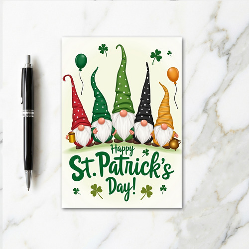 Gnome Polka Dot St Patricks Day Card