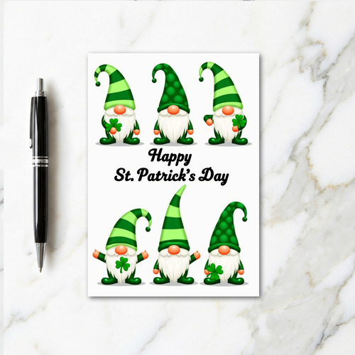 Gnome Shamrock Glitter Texture Card