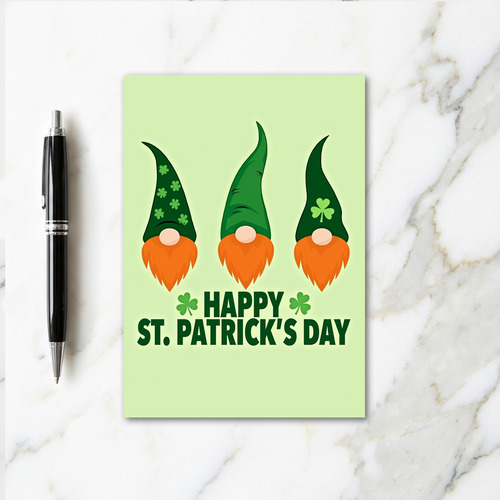 Gnome Shamrock Happy St Patricks Card