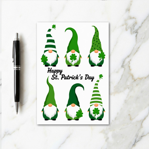 Gnome Shamrock Pattern Card