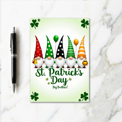 Gnome St Patricks Day Big Brother Card
