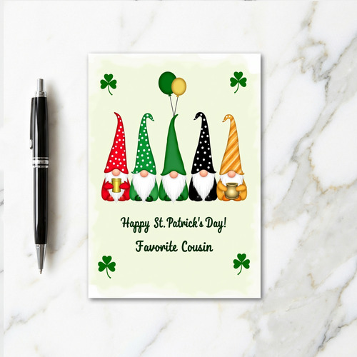 Gnome St Patricks Day Cousin Card