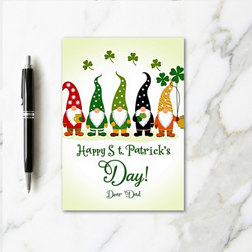 Gnome St Patricks Day Dear Dad Card