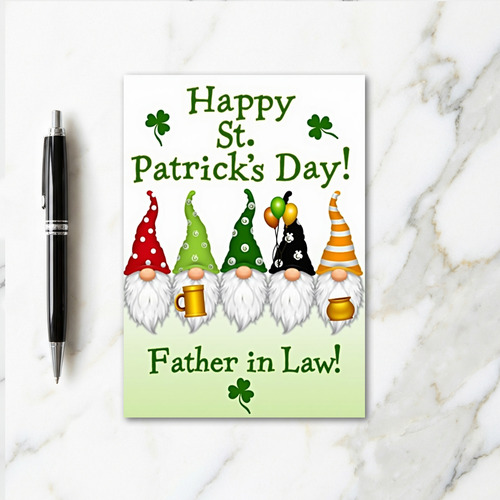 Gnome St Patricks Day Father Card
