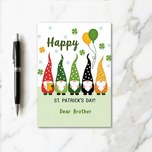 Gnome St Patricks Day Faux Gold Card