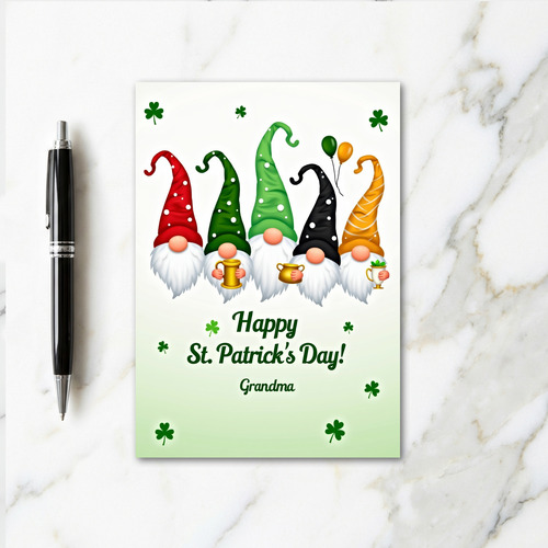 Gnome St Patricks Day Grandma Card