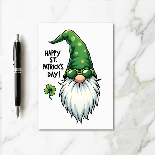 Gnome St Patricks Day Head Card