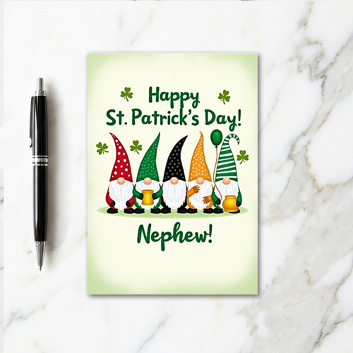 Gnome St Patricks Day Nephew Card