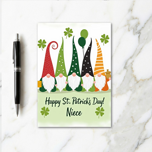 Gnome St Patricks Day Niece Card
