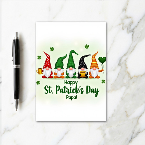 Gnome St Patricks Day Papa Card