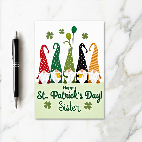 Gnome St Patricks Day Retro Art Card