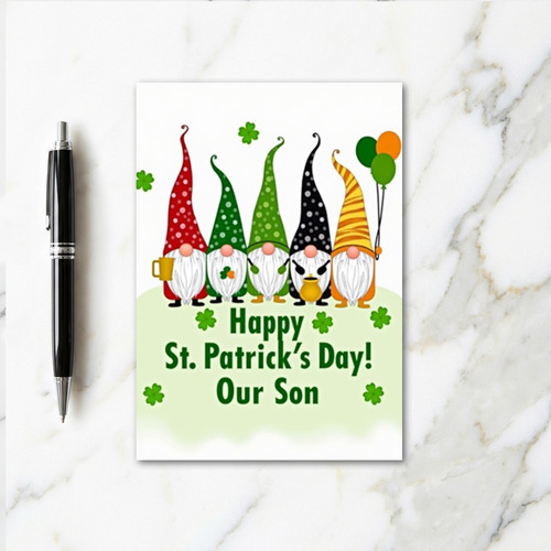 Gnome St Patricks Day Son Card