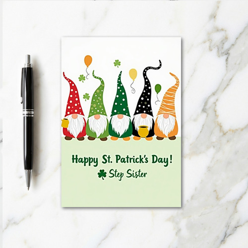 Gnome St Patricks Day Step Sister Card