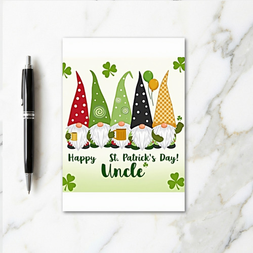 Gnome St Patricks Day Uncle Card