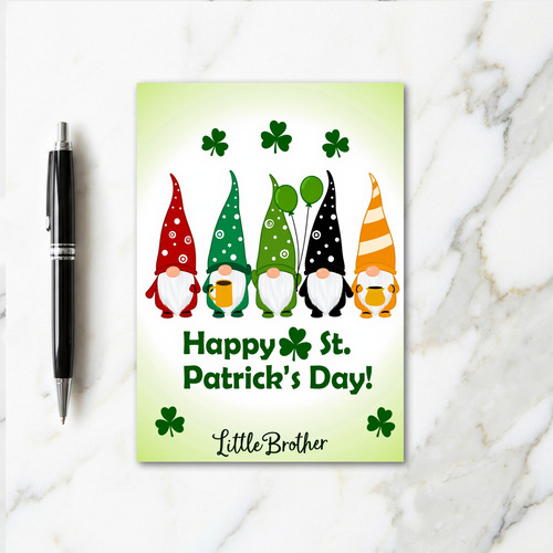 Gnome St Patricks Little Brother Card