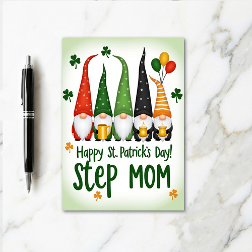 Gnome Step Mom St Patricks Day Card