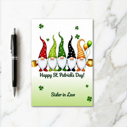Gnome Stripes Happy St Patricks Card
